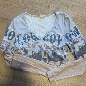 Urban Outfitters Ultra Cropped Bedazzled Western Top